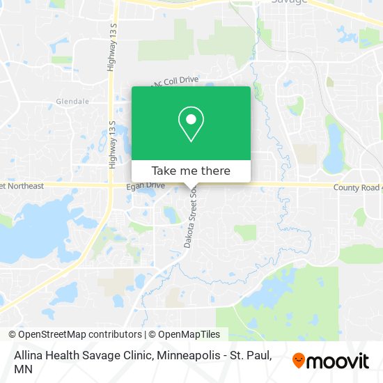 Mapa de Allina Health Savage Clinic