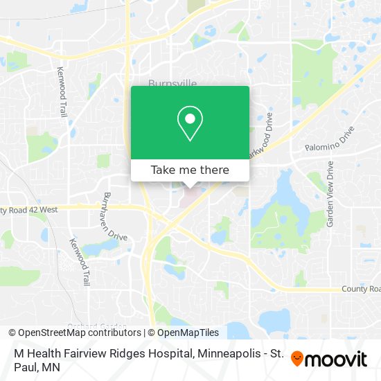 M Health Fairview Ridges Hospital map