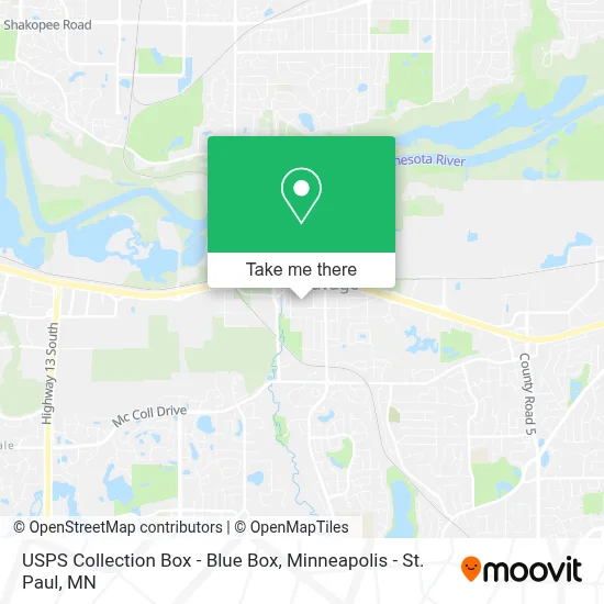 USPS Collection Box - Blue Box map