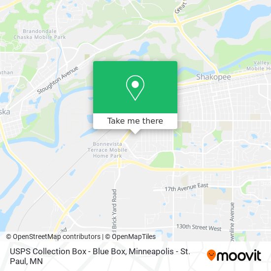 Mapa de USPS Collection Box - Blue Box