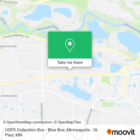 Mapa de USPS Collection Box - Blue Box