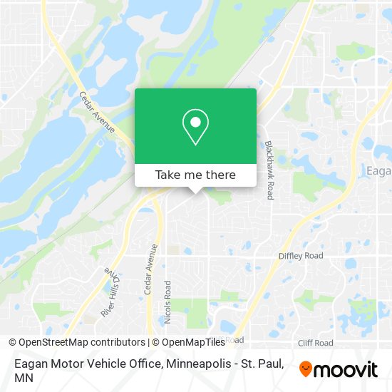 Eagan Motor Vehicle Office map