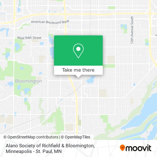 Alano Society of Richfield & Bloomington map