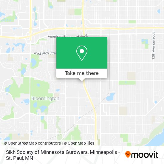 Sikh Society of Minnesota Gurdwara map