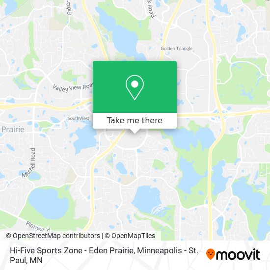 Hi-Five Sports Zone - Eden Prairie map