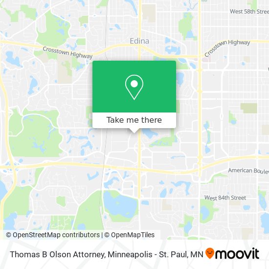 Thomas B Olson Attorney map
