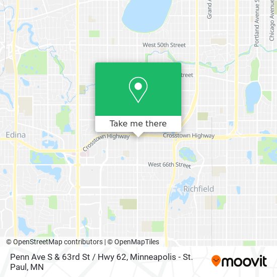 Penn Ave S & 63rd St / Hwy 62 map