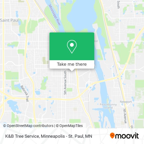 Mapa de K&B Tree Service