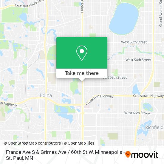 France Ave S & Grimes Ave / 60th St W map