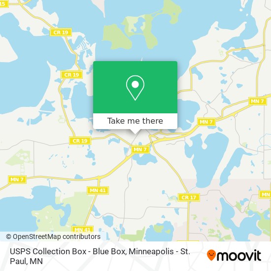 USPS Collection Box - Blue Box map