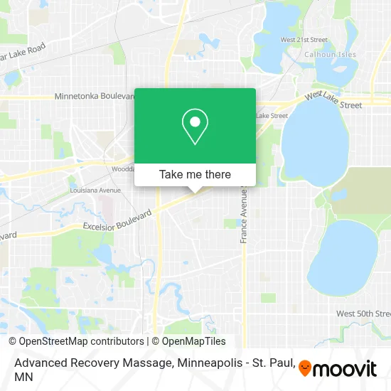 Advanced Recovery Massage map