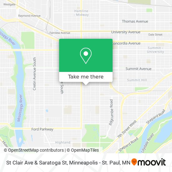 St Clair Ave & Saratoga St map