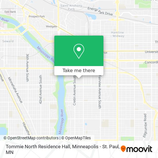Tommie North Residence Hall map