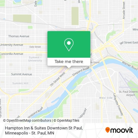 Hampton Inn & Suites Downtown St Paul map
