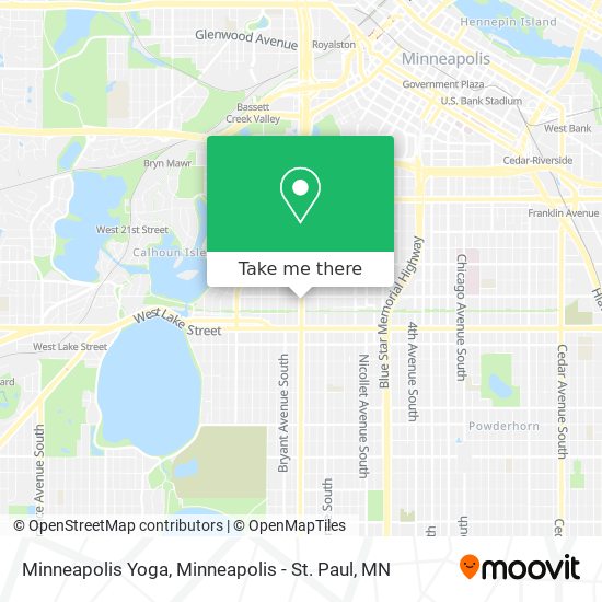 Minneapolis Yoga map