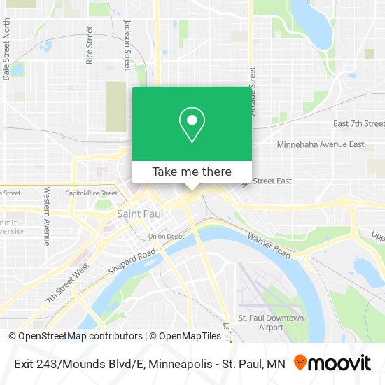 Exit 243/Mounds Blvd/E map
