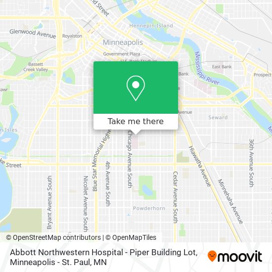 Mapa de Abbott Northwestern Hospital - Piper Building Lot
