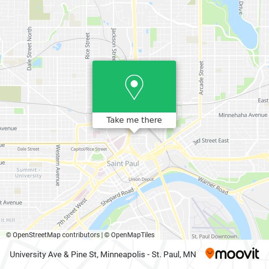 University Ave & Pine St map