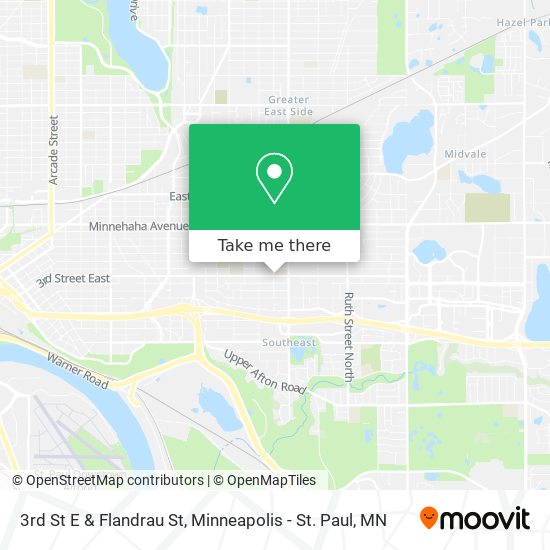 3rd St E & Flandrau St map