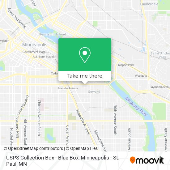 USPS Collection Box - Blue Box map