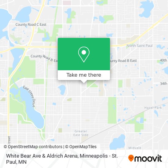 White Bear Ave & Aldrich Arena map