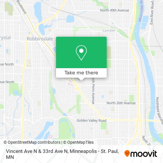 Mapa de Vincent Ave N & 33rd Ave N