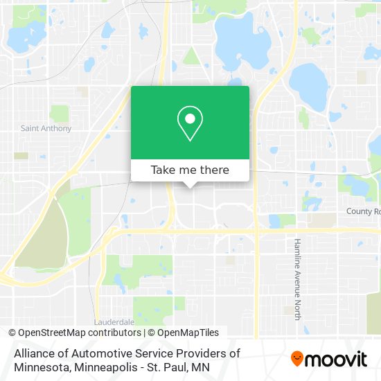 Alliance of Automotive Service Providers of Minnesota map