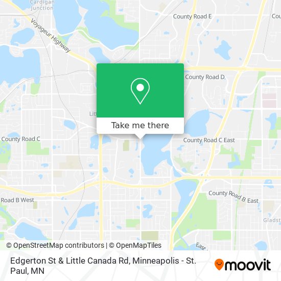 Edgerton St & Little Canada Rd map