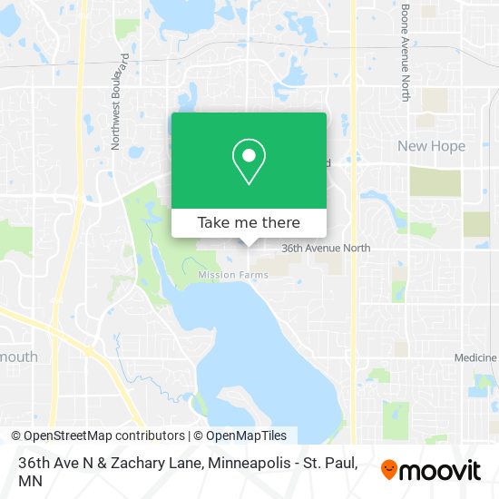 36th Ave N & Zachary Lane map
