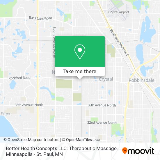 Better Health Concepts LLC. Therapeutic Massage map