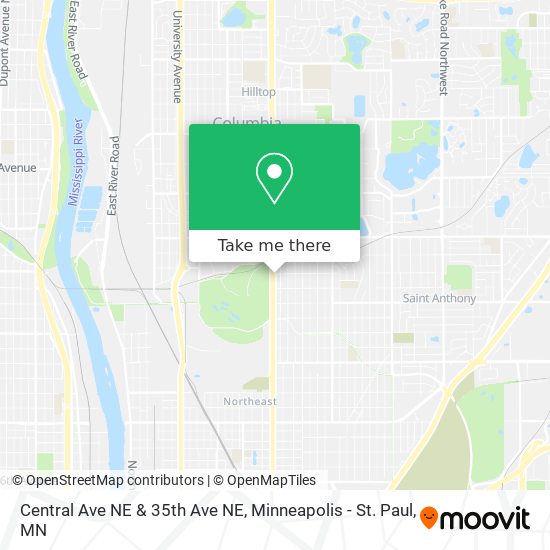 Central Ave NE & 35th Ave NE map