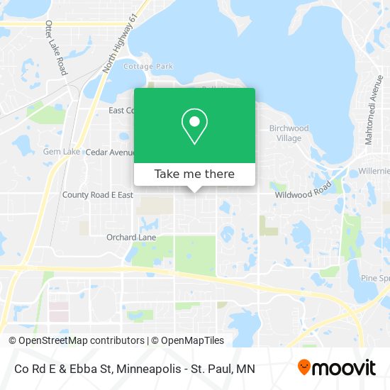 Co Rd E & Ebba St map