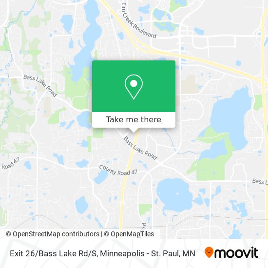 Exit 26/Bass Lake Rd/S map