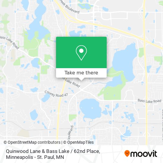 Quinwood Lane & Bass Lake / 62nd Place map
