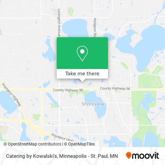 Catering by Kowalski's map