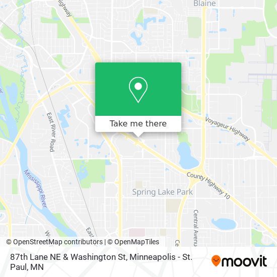 87th Lane NE & Washington St map