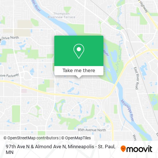 97th Ave N & Almond Ave N map