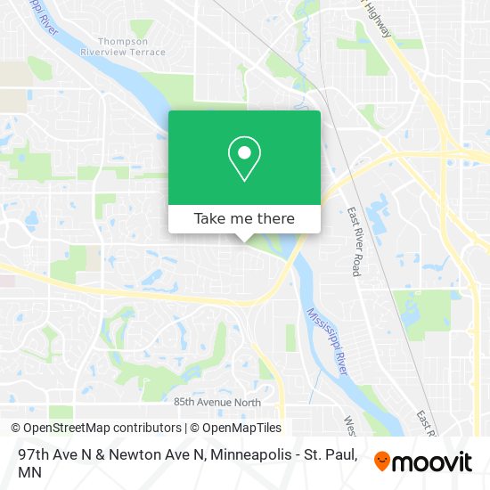97th Ave N & Newton Ave N map