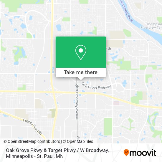 Oak Grove Pkwy & Target Pkwy / W Broadway map