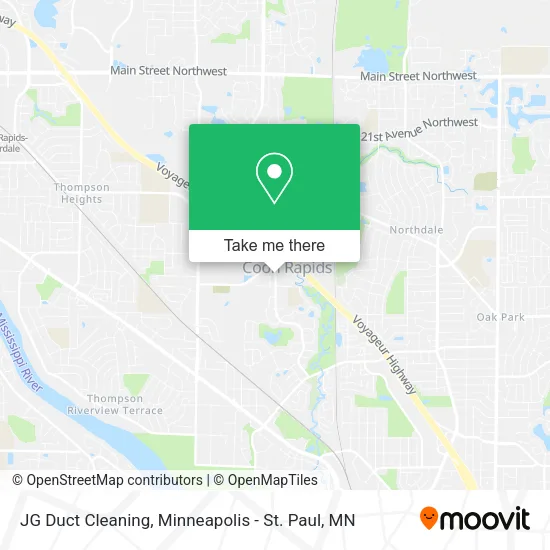 JG Duct Cleaning map