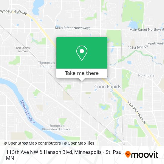 113th Ave NW & Hanson Blvd map