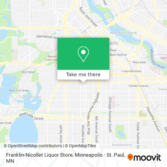 Mapa de Franklin-Nicollet Liquor Store