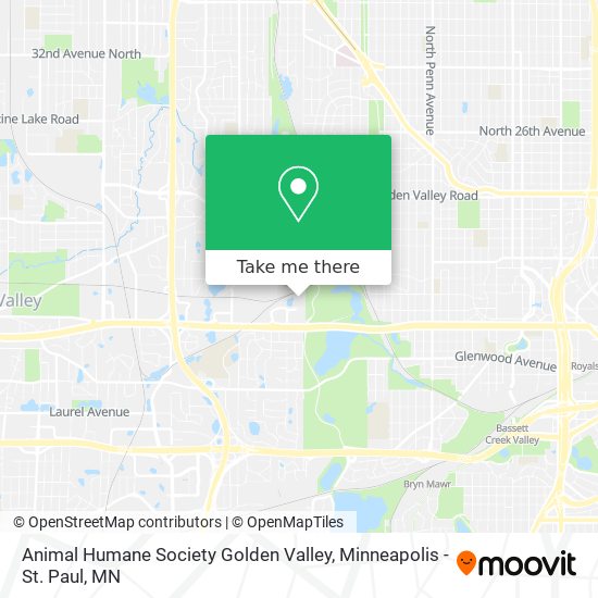 Animal Humane Society Golden Valley map