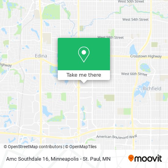 Amc Southdale 16 map
