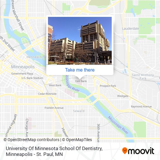 University Of Minnesota School Of Dentistry map