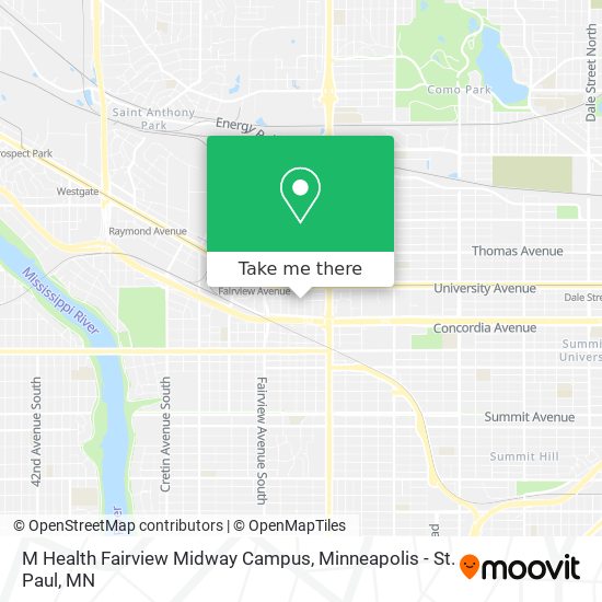 M Health Fairview Midway Campus map