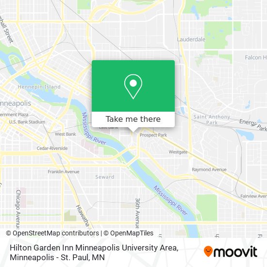 Mapa de Hilton Garden Inn Minneapolis University Area