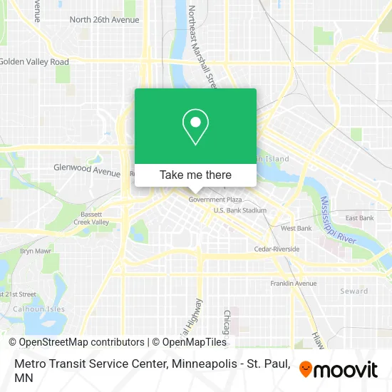 Metro Transit Service Center map