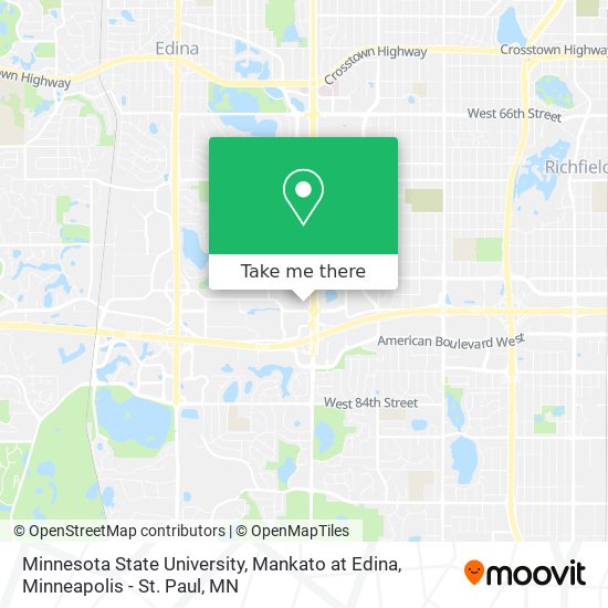 Mapa de Minnesota State University, Mankato at Edina