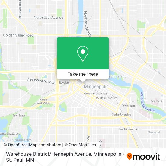 Warehouse District / Hennepin Avenue map
